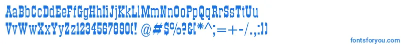 Fonte Dsroundup – fontes azuis em um fundo branco