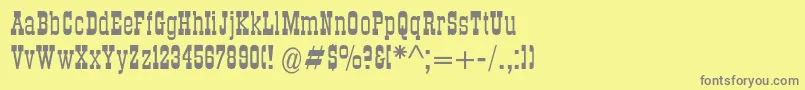フォントDsroundup – 黄色の背景に灰色の文字