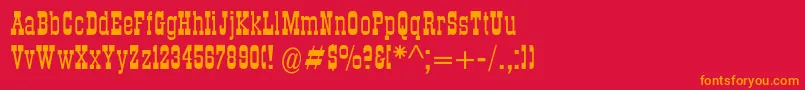 フォントDsroundup – 赤い背景にオレンジの文字