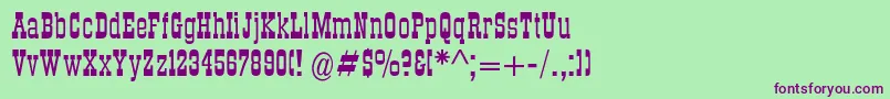 Шрифт Dsroundup – фиолетовые шрифты на зелёном фоне