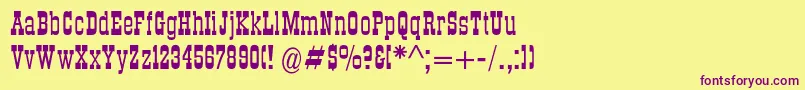 Шрифт Dsroundup – фиолетовые шрифты на жёлтом фоне