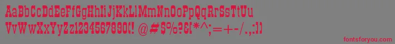 フォントDsroundup – 赤い文字の灰色の背景