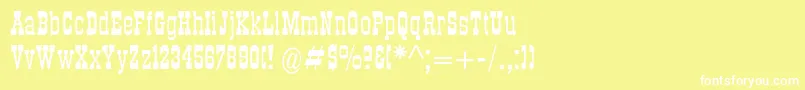 Шрифт Dsroundup – белые шрифты на жёлтом фоне