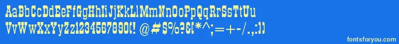 フォントDsroundup – 黄色の文字、青い背景