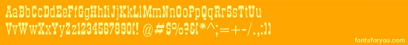 Dsroundup-Schriftart – Gelbe Schriften auf orangefarbenem Hintergrund