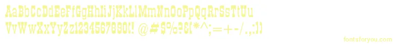 Шрифт Dsroundup – жёлтые шрифты на белом фоне