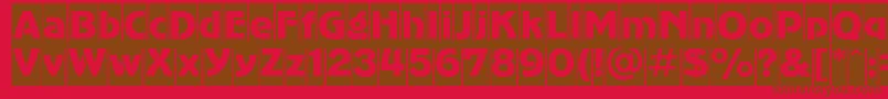 Advergothiccamc-Schriftart – Braune Schriften auf rotem Hintergrund