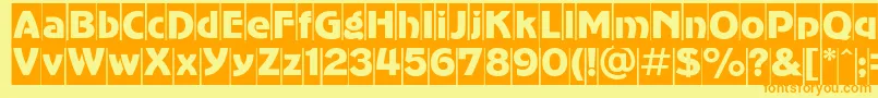 Шрифт Advergothiccamc – оранжевые шрифты на жёлтом фоне