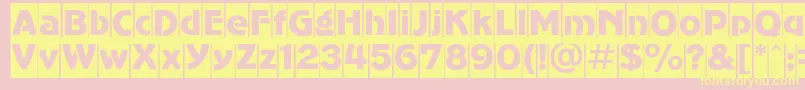 Advergothiccamc Font – Yellow Fonts on Pink Background