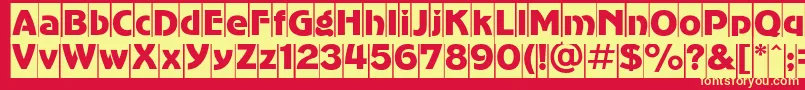 Advergothiccamc Font – Yellow Fonts on Red Background