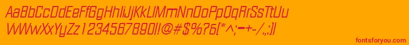 FacetlightItalic Font – Red Fonts on Orange Background