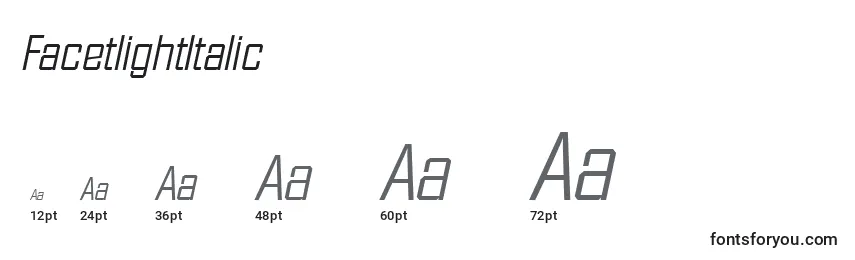 FacetlightItalic Font Sizes