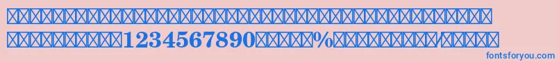 Czcionka NewcenturyschlbkltstdFrabd – niebieskie czcionki na różowym tle