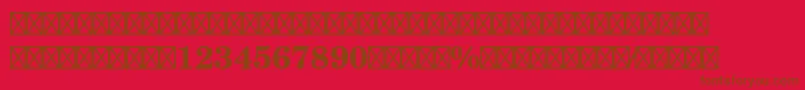 NewcenturyschlbkltstdFrabd-Schriftart – Braune Schriften auf rotem Hintergrund