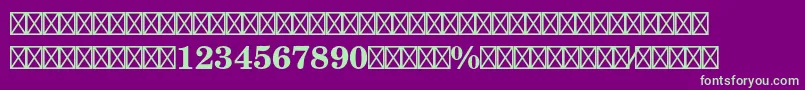フォントNewcenturyschlbkltstdFrabd – 紫の背景に緑のフォント