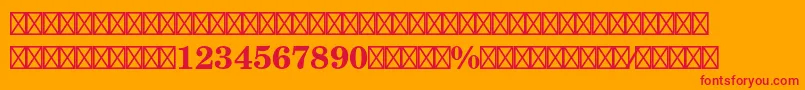 Czcionka NewcenturyschlbkltstdFrabd – czerwone czcionki na pomarańczowym tle