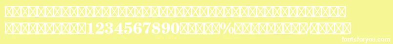 フォントNewcenturyschlbkltstdFrabd – 黄色い背景に白い文字