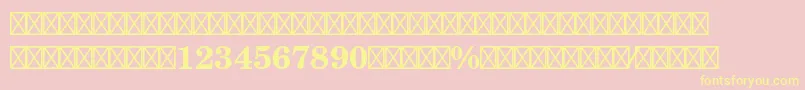 NewcenturyschlbkltstdFrabd-Schriftart – Gelbe Schriften auf rosa Hintergrund