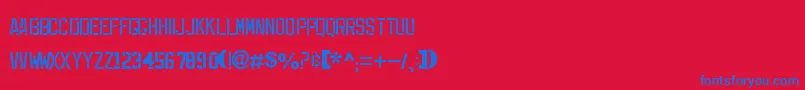 Шрифт ExpFont – синие шрифты на красном фоне