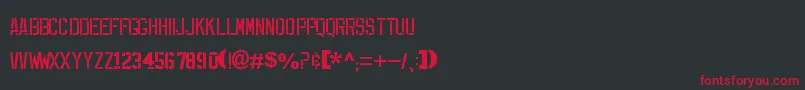 フォントExpFont – 黒い背景に赤い文字