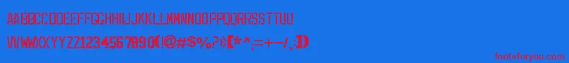 フォントExpFont – 赤い文字の青い背景