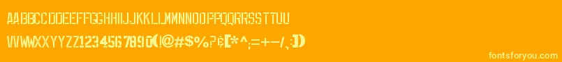 Saiba mais sobre a fonte ExpFont Fonte ExpFont – fontes amarelas em um fundo laranja