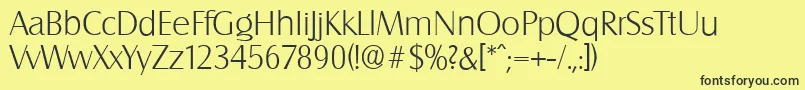SalzburgserialXlightRegular Font – Black Fonts on Yellow Background