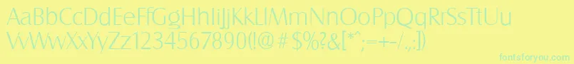 SalzburgserialXlightRegular Font – Green Fonts on Yellow Background