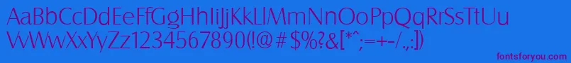 SalzburgserialXlightRegular Font – Purple Fonts on Blue Background