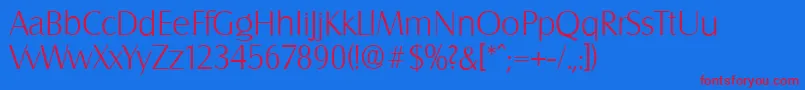 SalzburgserialXlightRegular Font – Red Fonts on Blue Background