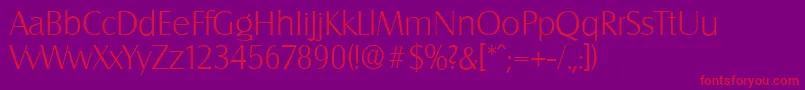 SalzburgserialXlightRegular Font – Red Fonts on Purple Background
