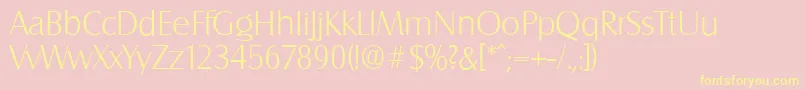 SalzburgserialXlightRegular Font – Yellow Fonts on Pink Background