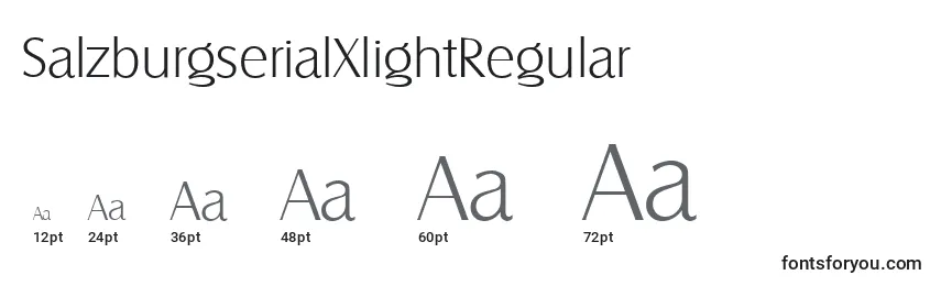 Размеры шрифта SalzburgserialXlightRegular