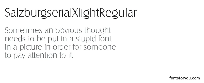 Review of the SalzburgserialXlightRegular Font