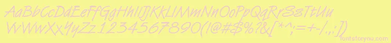 Vandijkdee-fontti – vaaleanpunaiset fontit keltaisella taustalla