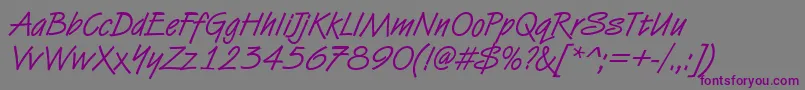 Czcionka Vandijkdee – fioletowe czcionki na szarym tle
