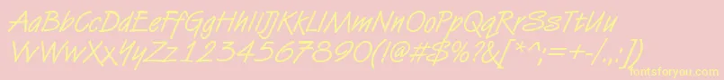 Vandijkdee Font – Yellow Fonts on Pink Background