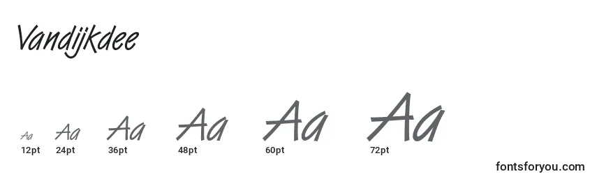 Vandijkdee Font Sizes