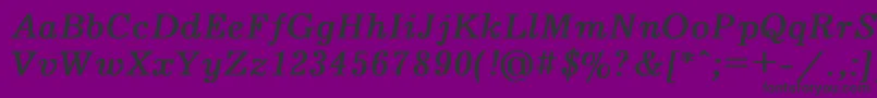 Journal2-fontti – mustat fontit violetilla taustalla