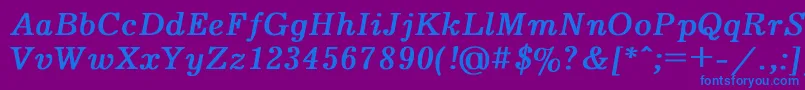 フォントJournal2 – 紫色の背景に青い文字