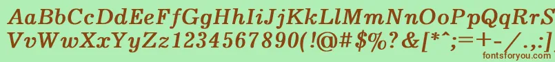 Journal2-fontti – ruskeat fontit vihreällä taustalla