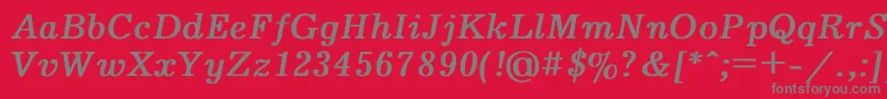 Journal2 Font – Gray Fonts on Red Background
