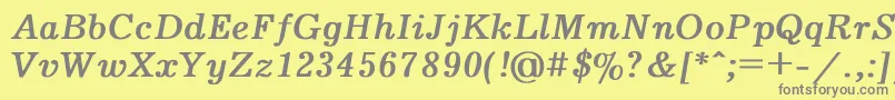 Journal2-fontti – harmaat kirjasimet keltaisella taustalla