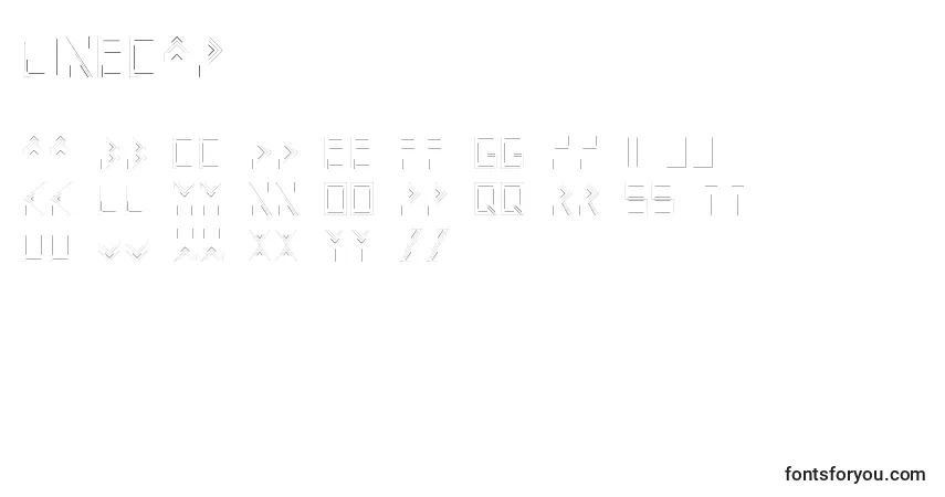 Czcionka Linecap – alfabet, cyfry, specjalne znaki