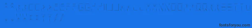 フォントLinecap – 黒い文字の青い背景