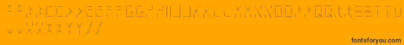 Linecap-Schriftart – Schwarze Schriften auf orangefarbenem Hintergrund