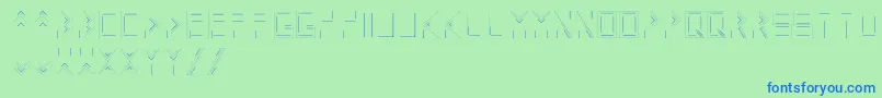 フォントLinecap – 青い文字は緑の背景です。