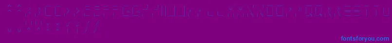 フォントLinecap – 紫色の背景に青い文字