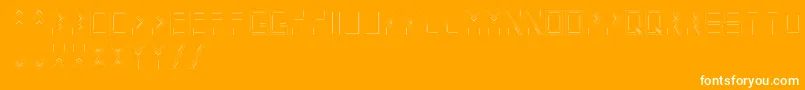 Linecap-Schriftart – Weiße Schriften auf orangefarbenem Hintergrund