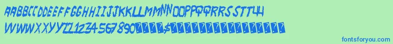 Majorscare Font – Blue Fonts on Green Background